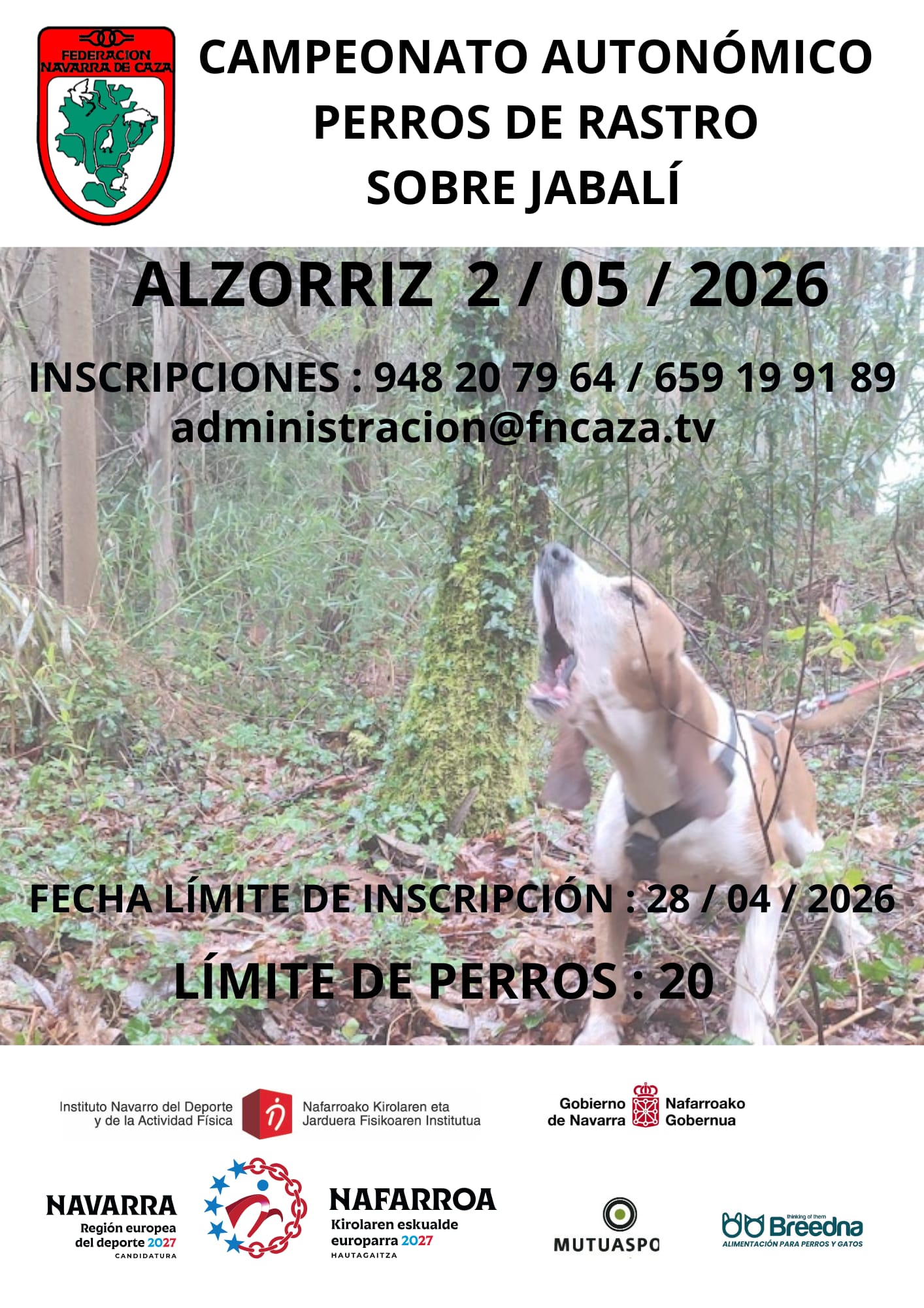 CAMPEONATO AUTONÓMICO PERROS DE RASTRO SOBRE JABALI ALZORRIZ 2-05-26